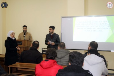 العروض التقديمية الأولية لطلابنا ضمن برنامج التحضيرات لمسابقة البحث العلمي الطلابية.