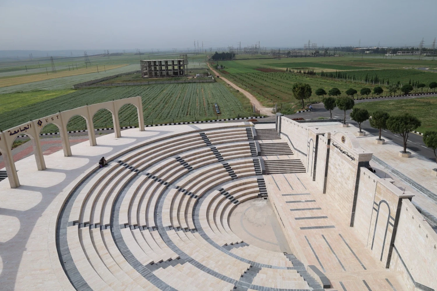 A bird's-eye view of the Roman Theatre at the University